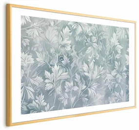 Plakat Przetarte wzory roślinne 90x60 cm z ramą złotą z marginesem ARTGEIST B
