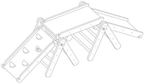 Szaro-naturalna drabinka pikler z litego drewna sosnowego 265x61x60 cm Montessori – Meowbaby