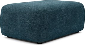 Pufa z niebieskiej tkaniny teksturowanej j DAVISO