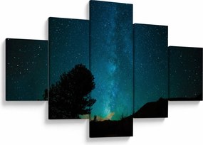Obraz nocnego nieba z gwiazdami (125x70 cm)