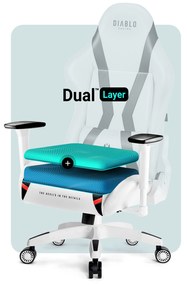 Fotel gamingowy Diablo X-Horn 2.0 Normal Size, biało-czarny