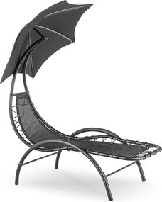 Leżak Ogrodowy z Parasolem CARPA Czarny