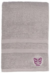 Szary bawełniany ręcznik kąpielowy frotte 70x140 cm Hope – Foutastic