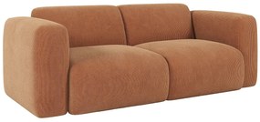 Kanapa 3-osobowa ze sztruksu w drobny prążek  w kolorze terakoty POGNI od Maison Céphy