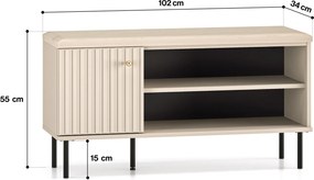 Szafka na buty z siedziskiem Sophie 15, kaszmir