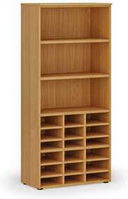Regał sortujący PRIMO WOOD, 800 x 420 x 1781 mm, 18 przegród, buk