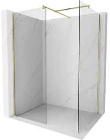 Mexen Kioto ścianka prysznicowa Walk-in 80 x 70 cm, transparent, złota szczotkowana - 800-080-202-55-00-070