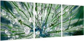 Obraz - Makro zdjęcie kwiatu (z zegarem) (90x30 cm)