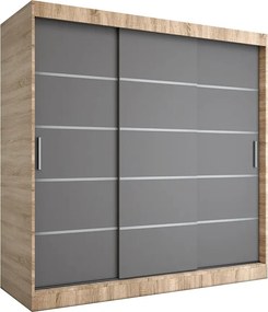 Szafa przesuwna dąb sonoma + antracyt 200 cm F9-B68