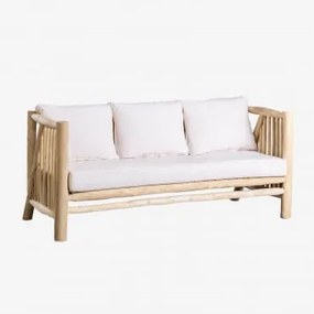 3-osobowa Sofa Ogrodowa Z Drewna Tekowego Narel Brązowy Naturalne Drewno - Sklum