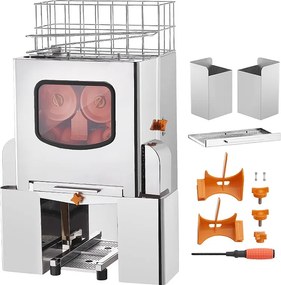 Wyciskarka do Soków SucceBuy Wyciskarka do Soku Pomarańczowego Komercyjna 120 W, Wyciskarka do Cytrusów ze Stali Nierdzewnej z Wymiennym Pojemnikiem na Fusy