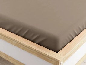 PrzytulneMieszkanie.pl Prześcieradło z mikrofibry napinane jasnobrązowe 180 x 200 cm