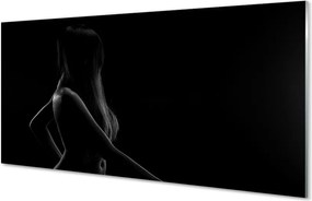 Panel szklany do Kuchni Kobieta z Długimi Włosami