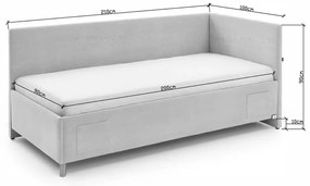 Różowe narożne łóżko dziecięce ze schowkiem 90x200 cm Cool – Meise Möbel