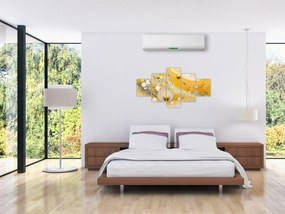 Obraz - Abstrakcyjne tło ze złotą dekoracją (125x70 cm)
