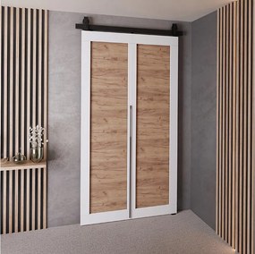 Drzwi Przesuwne QUDIO M1 Biały + Dąb Craft Złoty