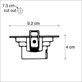Zestaw 3 wpuszczanych reflektorów czarnych w komplecie z LED 3-stopniowy ściemniacz - Miu