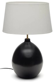 Czarno-biała lampa stołowa z tekstylnym kloszem (wysokość 72 cm) Foixa – Kave Home