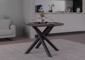 Okrągły stół Yoko z blatem laminowanym i metalową podstawą typu pająk