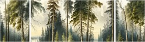 Obraz - Krajobraz lasów w stylu vintage (170x50 cm)