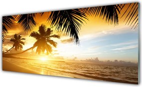 Szkło do Kuchni na Ścianę Tropikalny Raj pod Palmami