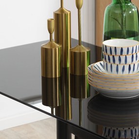 HOMCOM 5-częściowy Zestaw Jadalny Zestaw Stołowy Stół z 4 Krzesłami, nowoczesny design, stół z blatem z hartowanego szkła, Czarny