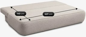Sofa z Funkcją Spania ARVETO Kremowa Boucle Nowoczesna