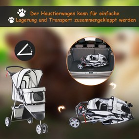 Outsunny Wózek dla Psa Kota Transporter Składany Szary do 20kg | Aosom PL