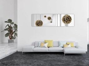 Abstrakcyjny obraz piłek do piłki nożnej (170x50 cm)