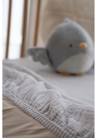 Szare prześcieradło dziecięce do łóżeczka muślinowe z gumką 60x120 cm Burumcuk – Mijolnir