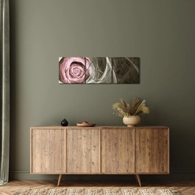Obraz - Abstrakcyjny róż jasnoróżowy (z zegarem) (90x30 cm)