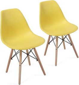 Zestaw krzeseł do jadalni z plastikowym siedziskiem, 2 sztuk