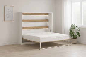 Półkotapczan poziomy Perfekt, 140x200 cm, Dąb + Biały