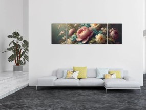 Obraz - Martwa natura z kwiatami - obraz (170x50 cm)