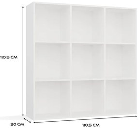 Biały regał na książki z 9 półkami P0-S22