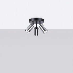 Plafony nowoczesny Glois, stal - 3 źródło światła 4000K - L.19.5 x H.20 cm - czarny/chrom