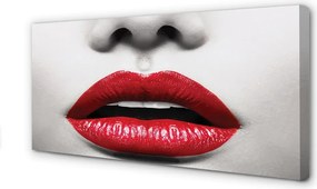 Duży obraz na płótnie Czerwone Usta i Nos Kobiety