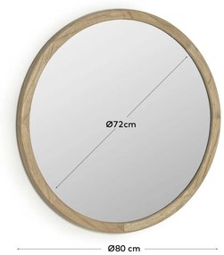 Lustro ścienne z drewnianą ramą ø 80 cm Alum – Kave Home