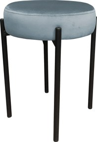 Taboret DIOR stelaż metalowy tkanina Welur : Kolor Stelaża - Czarny , Kolor tkaniny - VELVET - BL06, Typ tkaniny - Velvet