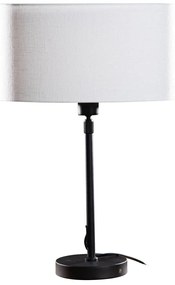 Lampa stołowa czarna z owalnym abażurem lnianym białym 35 cm - Parte Nowoczesny Oswietlenie wewnetrzne