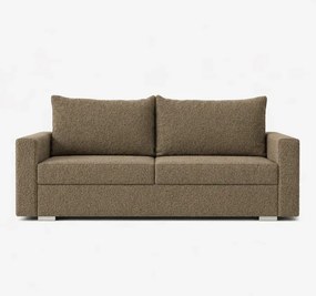 Sofa z Funkcją Spania DRAVOS Brązowa Boucle Japandi
