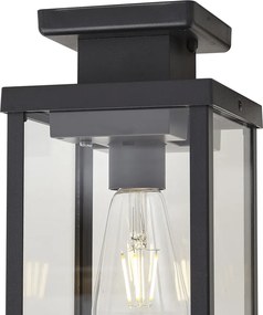 Nowoczesna lampa sufitowa zewnętrzna czarna z czujnikiem ruchu IP44 - Rotterdam