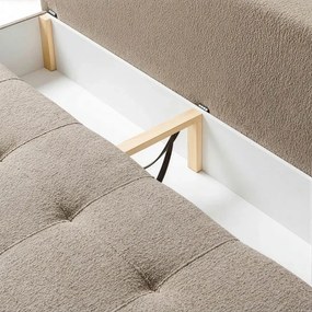 Sofa z Funkcją Spania MORANA Beżowa Boucle Nowoczesna