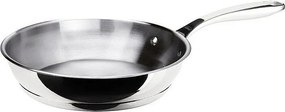 Patelnia INOXIBAR 26 cm ze stali nierdzewnej 18% Triply, ergonomiczna rączka, kompatybilna ze wszystkimi rodzajami kuchenek i indukcją, nadaje się do zmywarki