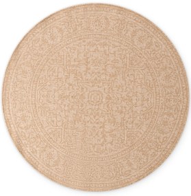 Dywan zewnętrzny dwustronny Duet beżowo-kremowy 160 cm x 160 cm koło