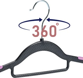 Zestaw wieszaków z antypoślizgową nakładką SOFTY 20 szt. czarno-fioletowe