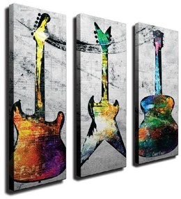 3-częściowy obraz na płótnie Guitars