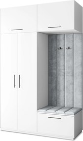 Masseno Garderoba REMA 150/240/60 cm Nowoczesna Szafa do Przedpokoju Biała