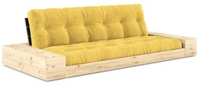 Żółta sztruksowa rozkładana sofa 244 cm Base – Karup Design