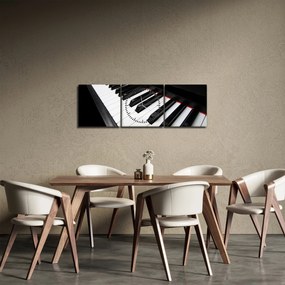 Obraz klawiszy fortepianu (z zegarem) (90x30 cm)